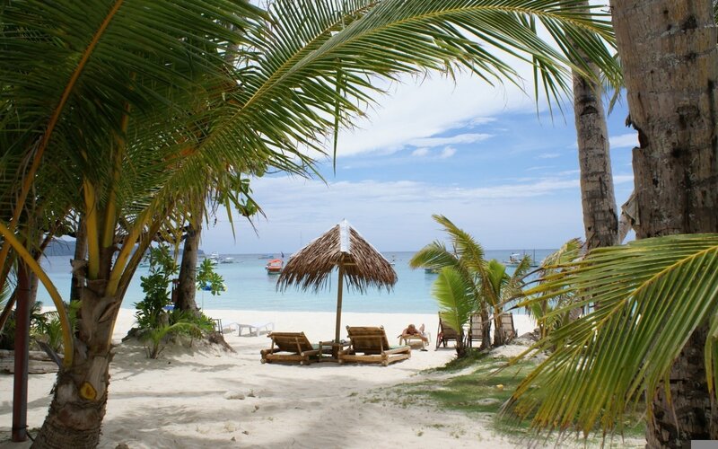 Person on Beach Chair — White