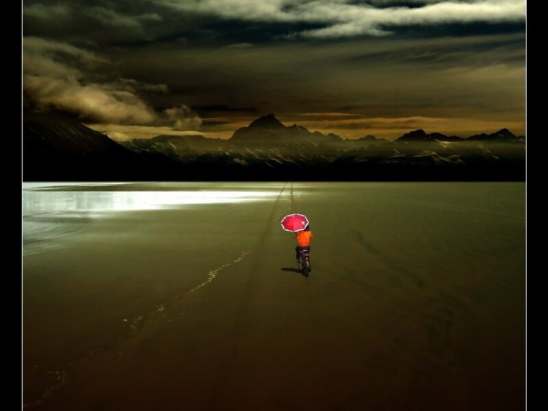 Person on Bicycle — Red