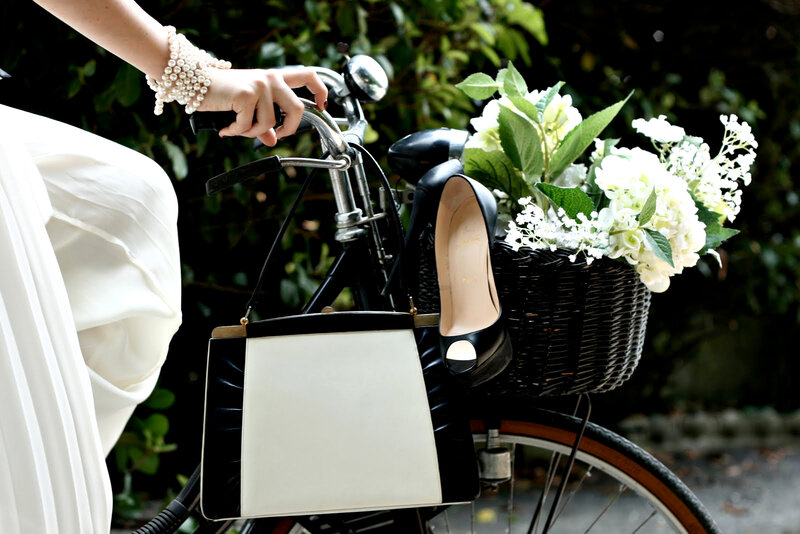 Person on Bicycle — White