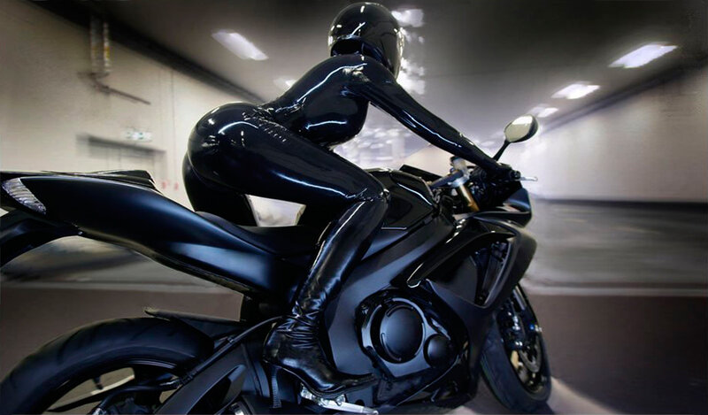 person on black motorcycle