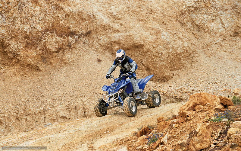 Person on Blue ATV — Adventurous