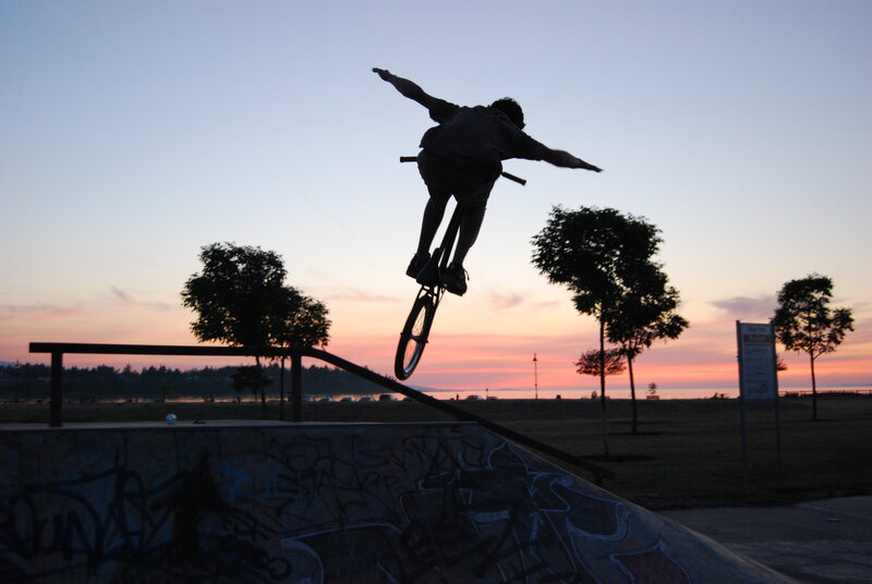 Person on BMX Bike — Blue, Dramatic