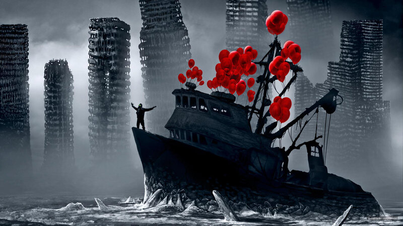 Person on Boat with Balloons