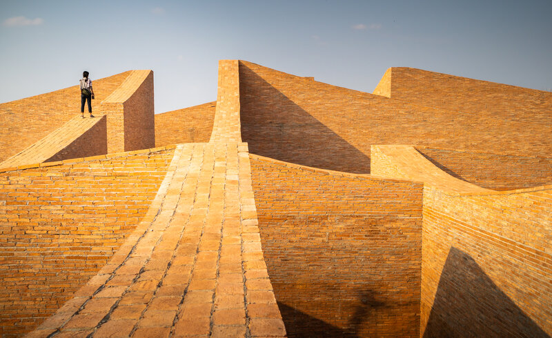 Person on Brick Structure