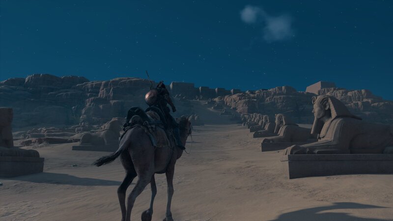 Person on Camel in Desert — Blue