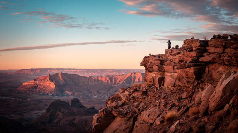 Person on Canyon Cliff