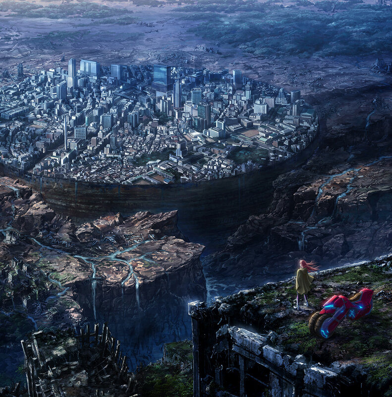 Person on Cliff Edge — Blue, Dramatic, Night, Anime