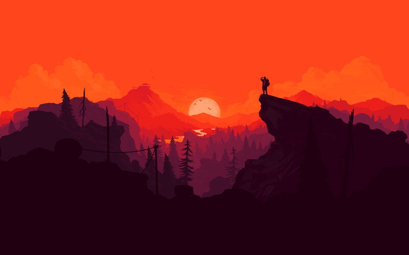 Person on Cliff Edge — Orange, Dramatic, Sunset