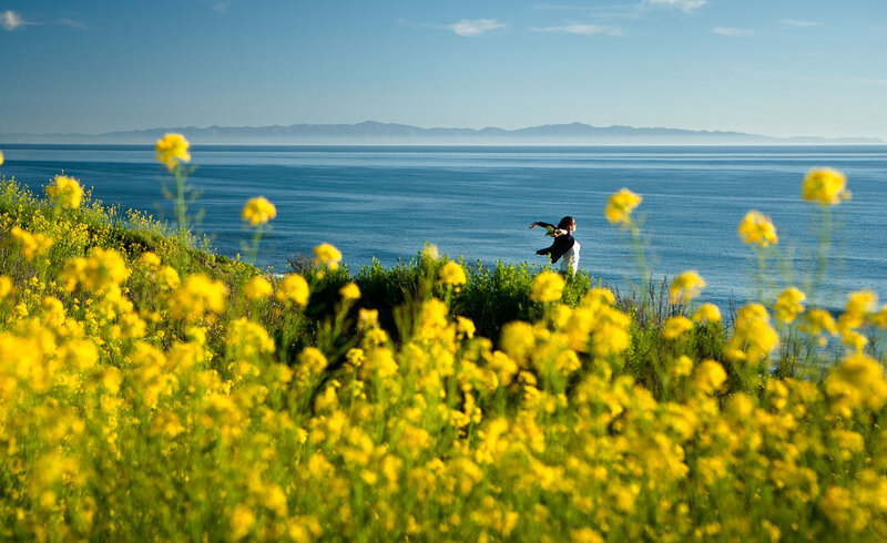 Person on Cliff Edge — Yellow