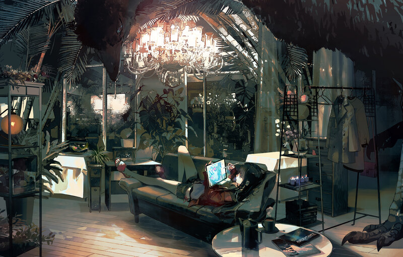 Person on Couch with Laptop