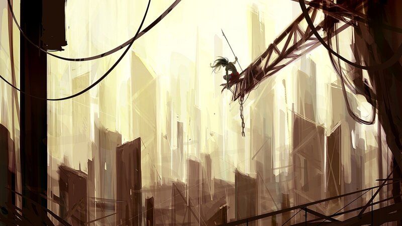 Person on Crane Structure