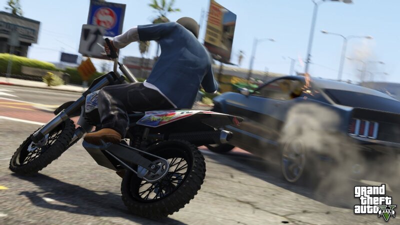 Person on Dirt Bike — Blue