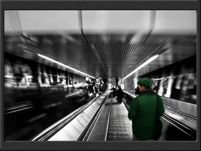 Person on Escalator — Black