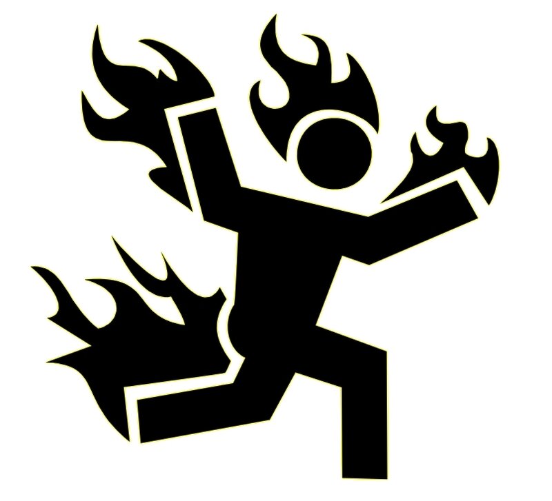 person on fire icon