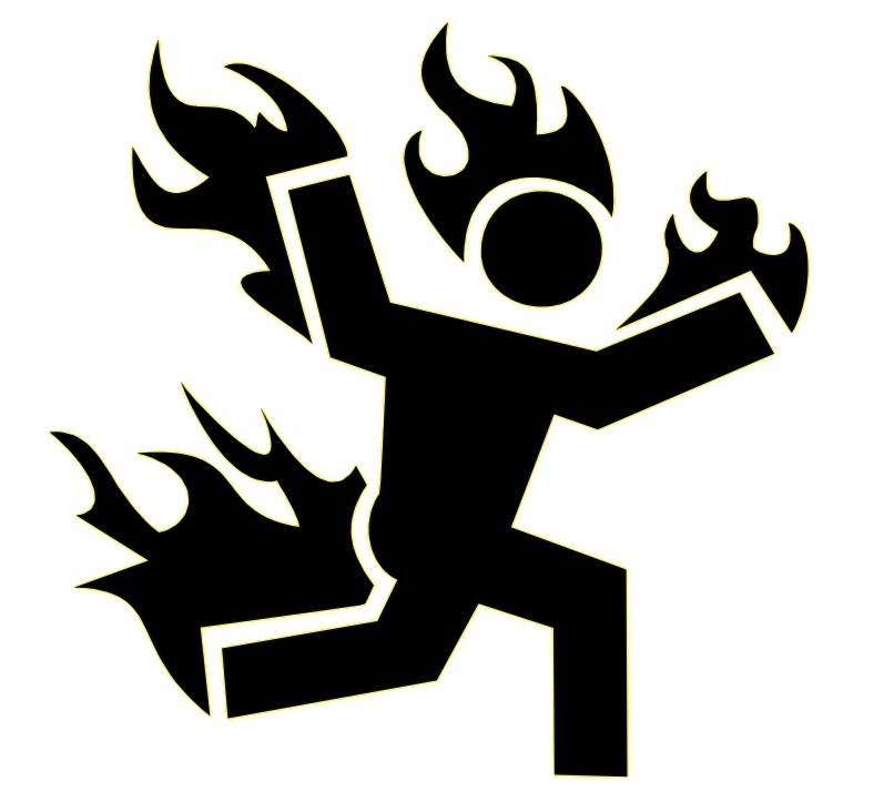 person on fire icon