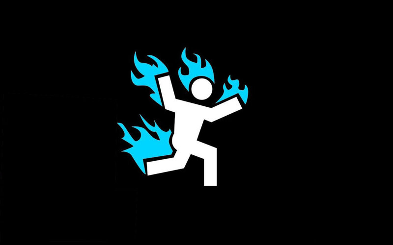 person on fire icon