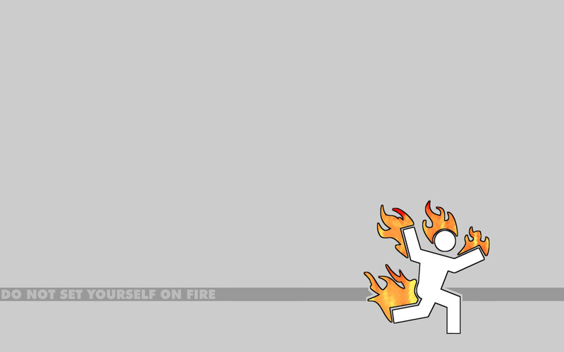 person on fire running