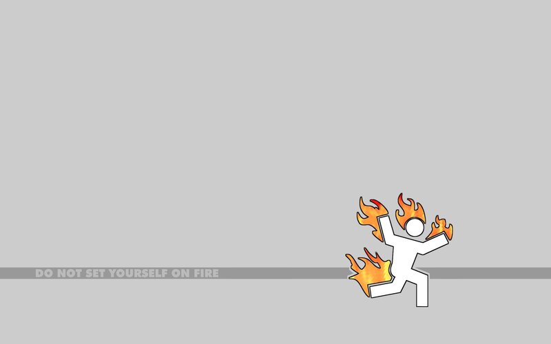person on fire warning