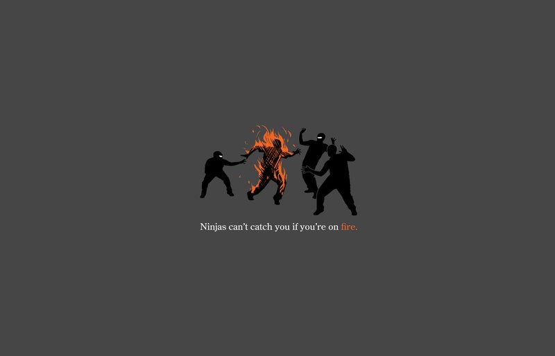 Person on Fire with Ninjas