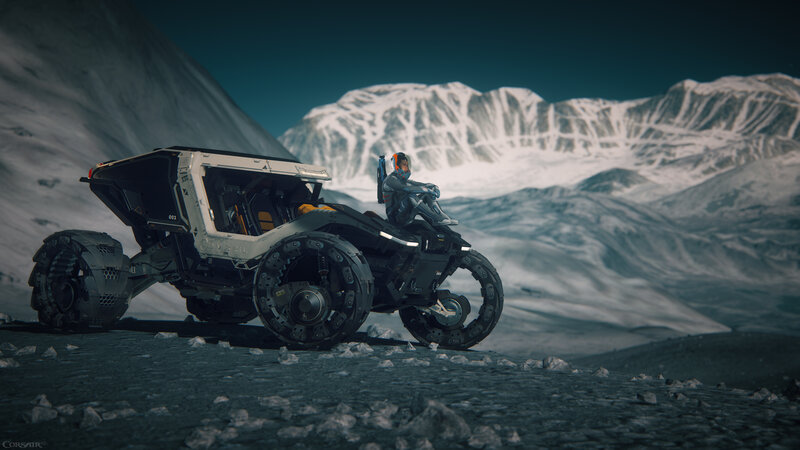 Person on Futuristic Vehicle