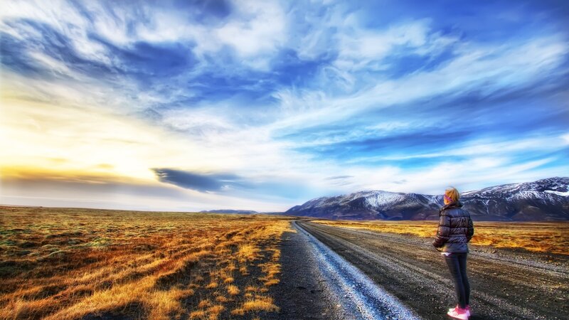 Person on Gravel Road
