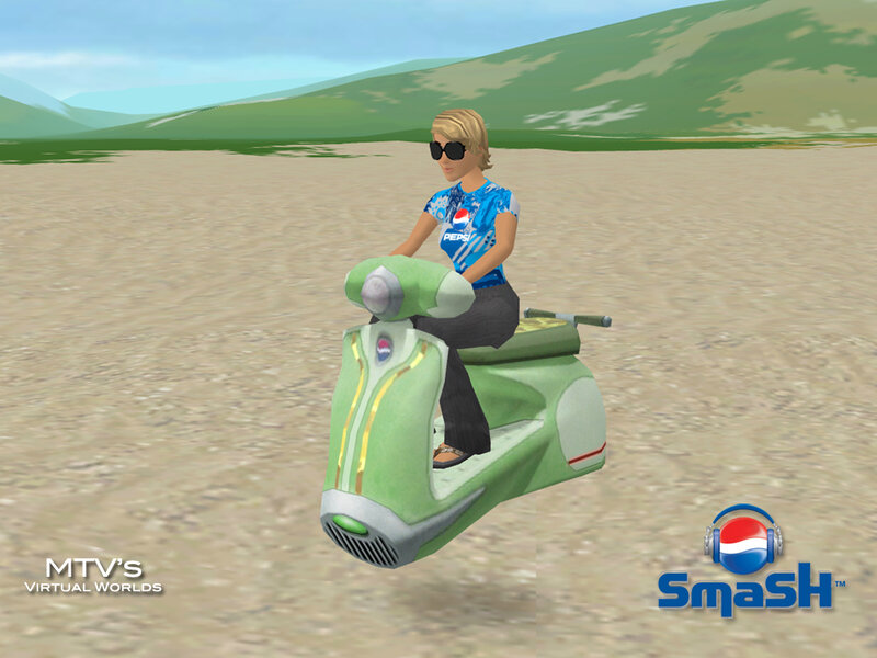 Person on Green Scooter