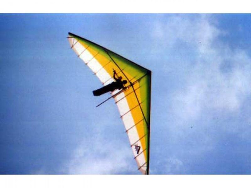 Person on Hang Glider — Blue, Adventurous
