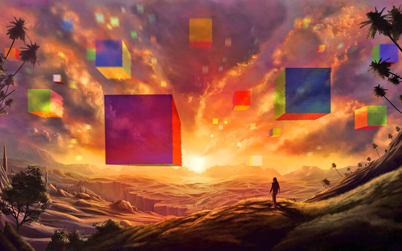Person on Hillside — Purple