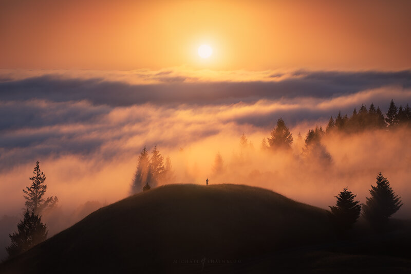 Person on Hilltop — Orange