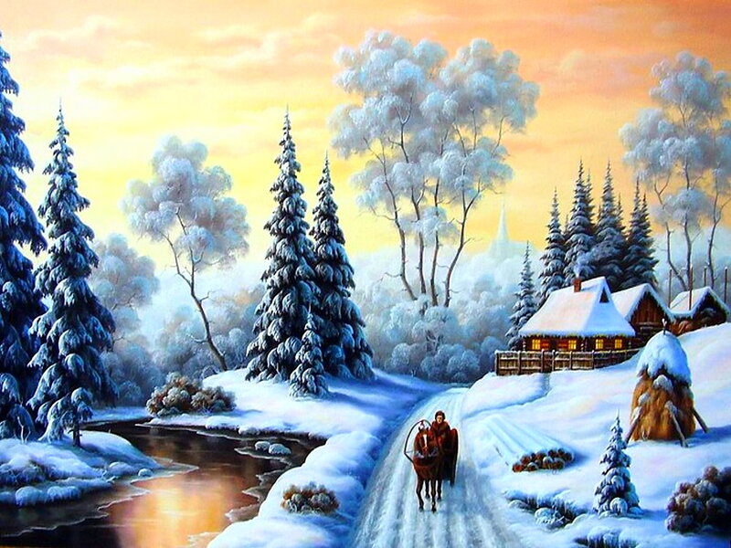 Person on Horse-drawn Sleigh