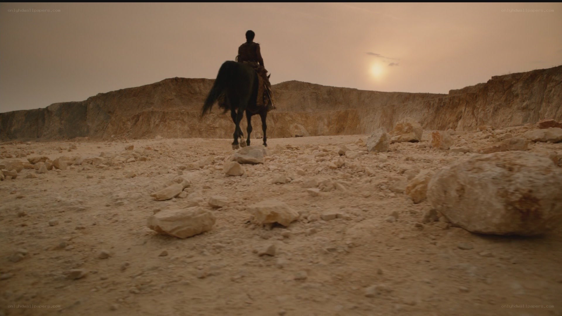 person on horse in desert