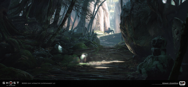 Person on Horse in Forest — Green, Serene, Afternoon, Digital Art