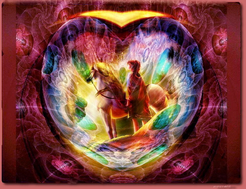 Person on Horse in Heart