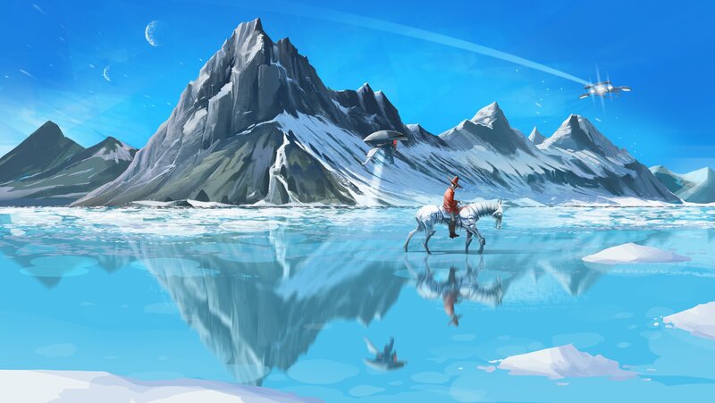 Person on Horse in Ice