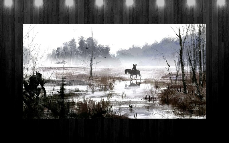 Person on Horse in Marsh