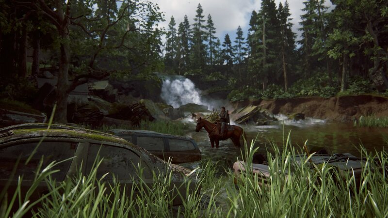 Person on Horse in River