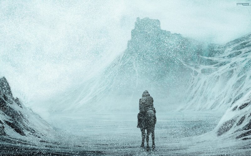 Person on Horse in Snow