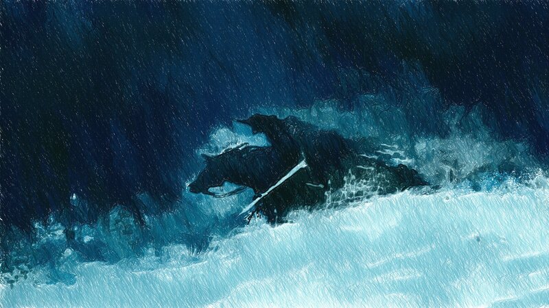 Person on Horse in Storm
