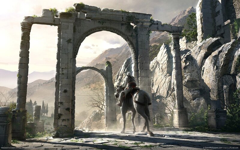Person on Horse Through Arch