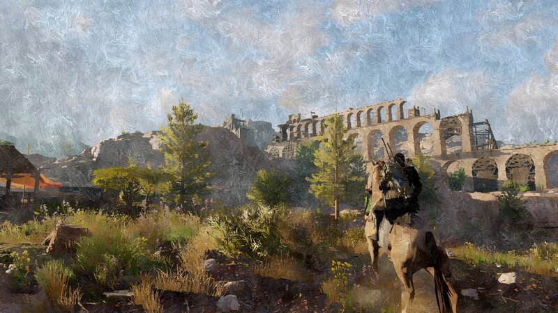 Person on Horseback — Blue, Dramatic, Afternoon