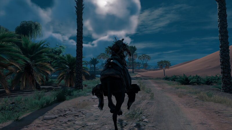 Person on Horseback — Blue, Dramatic, Night