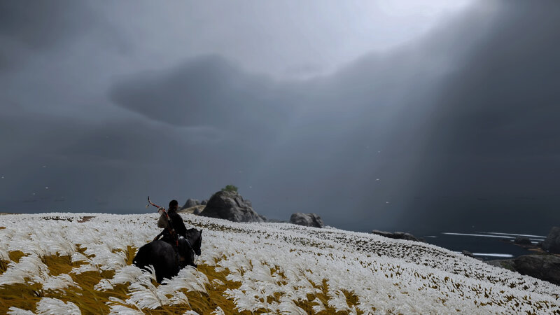 Person on Horseback — Gray, Dramatic, 3d Render