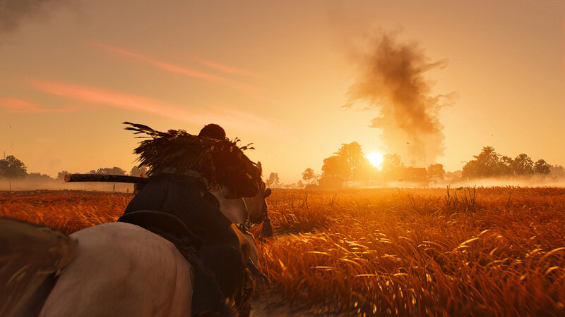 Person on Horseback — Orange, Dramatic, Sunset, 3d Render, Horse