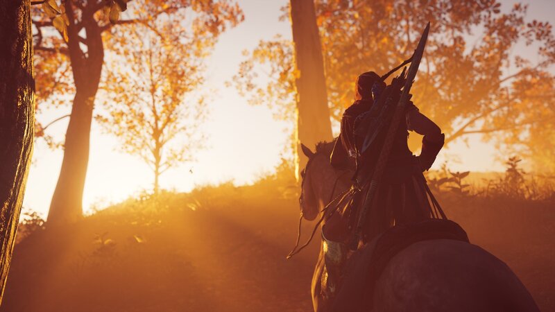 Person on Horseback — Orange, Serene