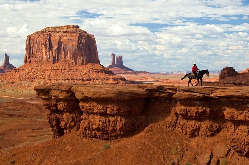 Person on Horseback — Red, Serene