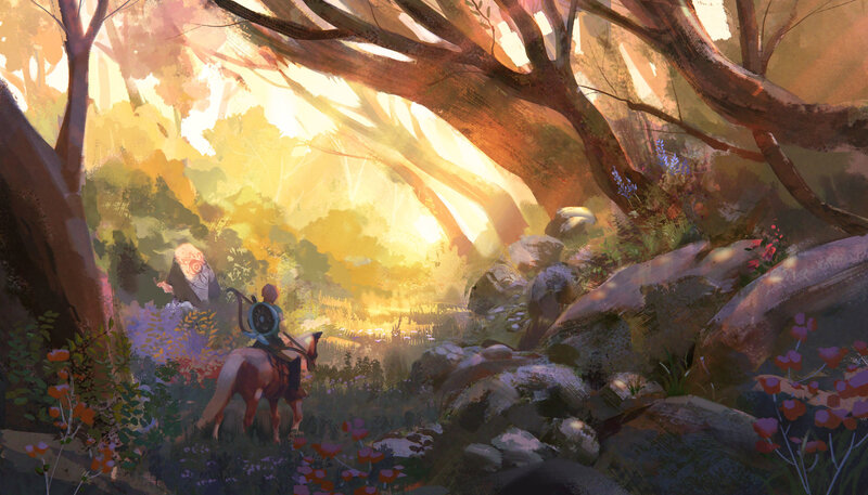Person on Horseback — Yellow, Serene
