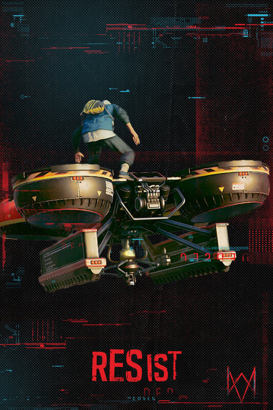 Person on Hoverbike — Black