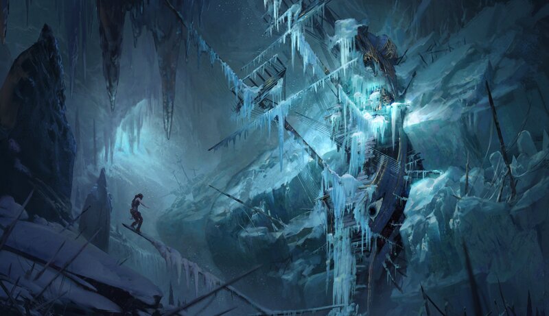 Person on Ice Bridge