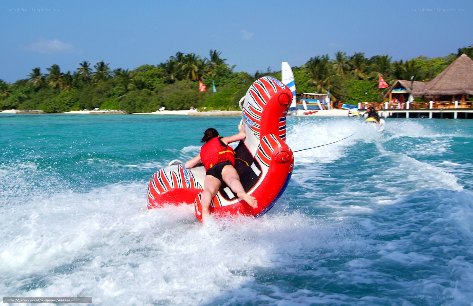 Person on inflatable tube