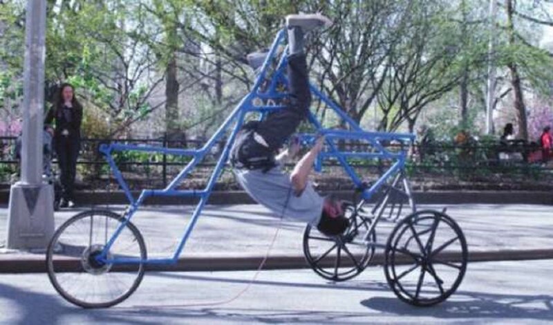 Person on Inverted Bicycle